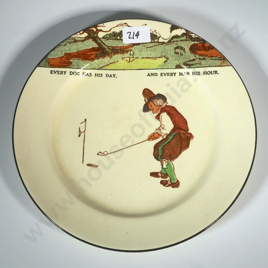 Royal Doulton  Golfing Plate " Every Dog Has Its Day and Every Man HIs Hour" Image 1++