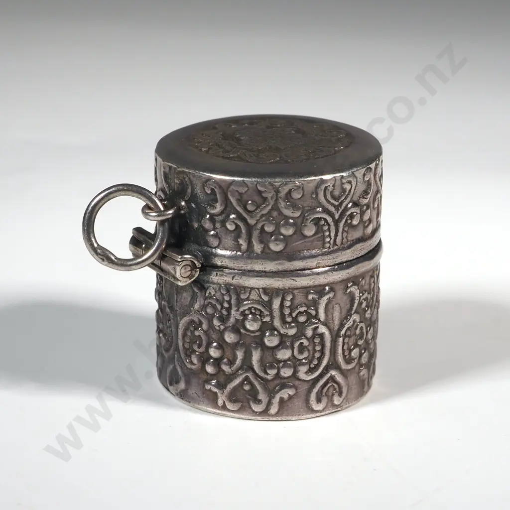 Sterling Silver Thimble Case Pendant w Two Base Metal Pendants Image 1++