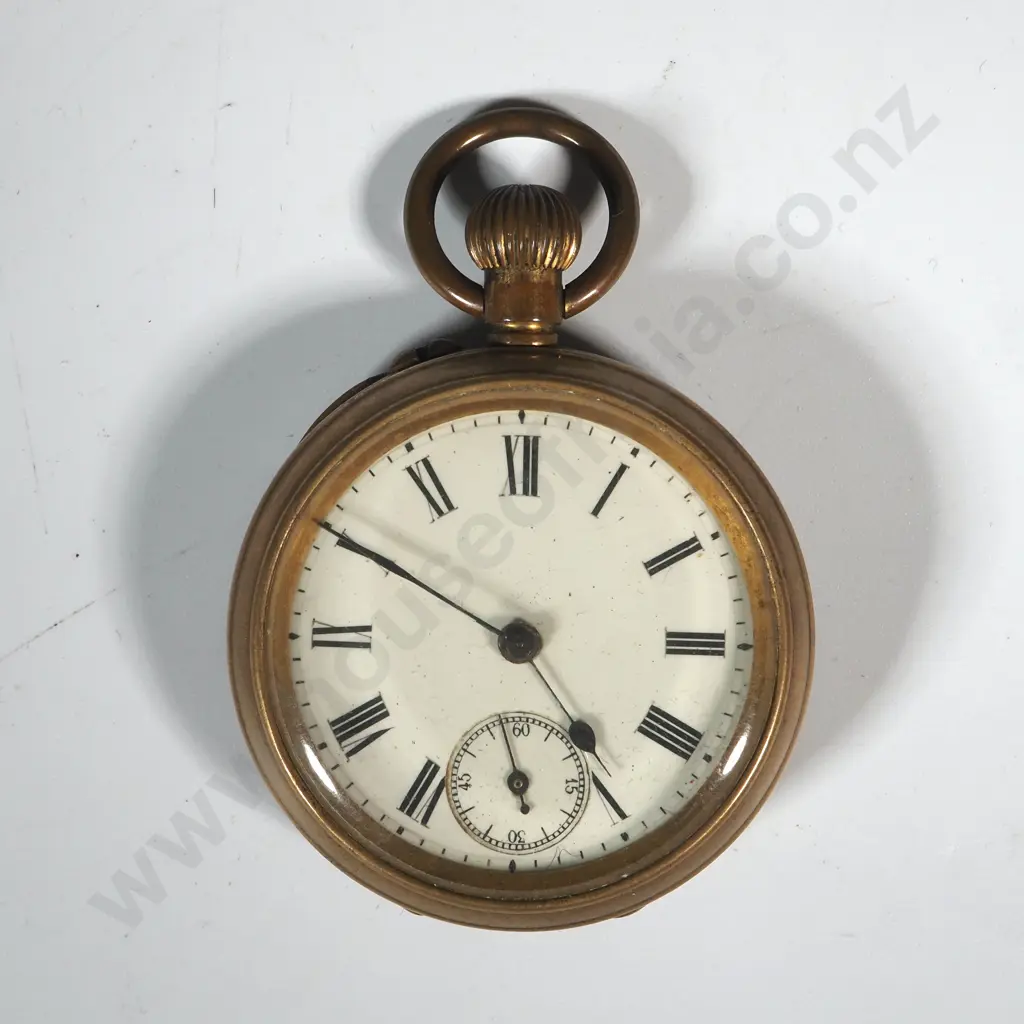 Brass Pocket Watch - Ticking but Untested  Image 1++