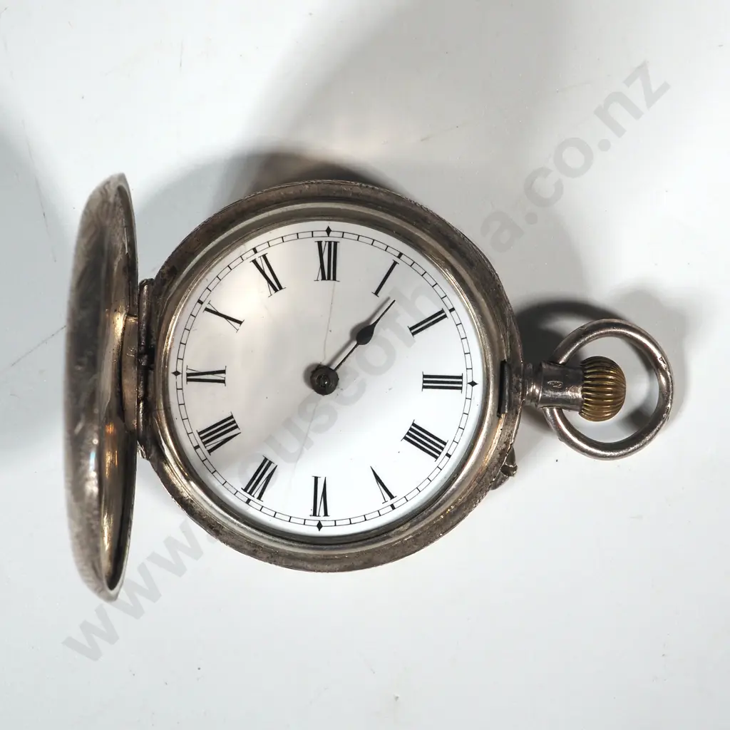 .935 Silver Antique Engraved Pocket Watch Image 1++
