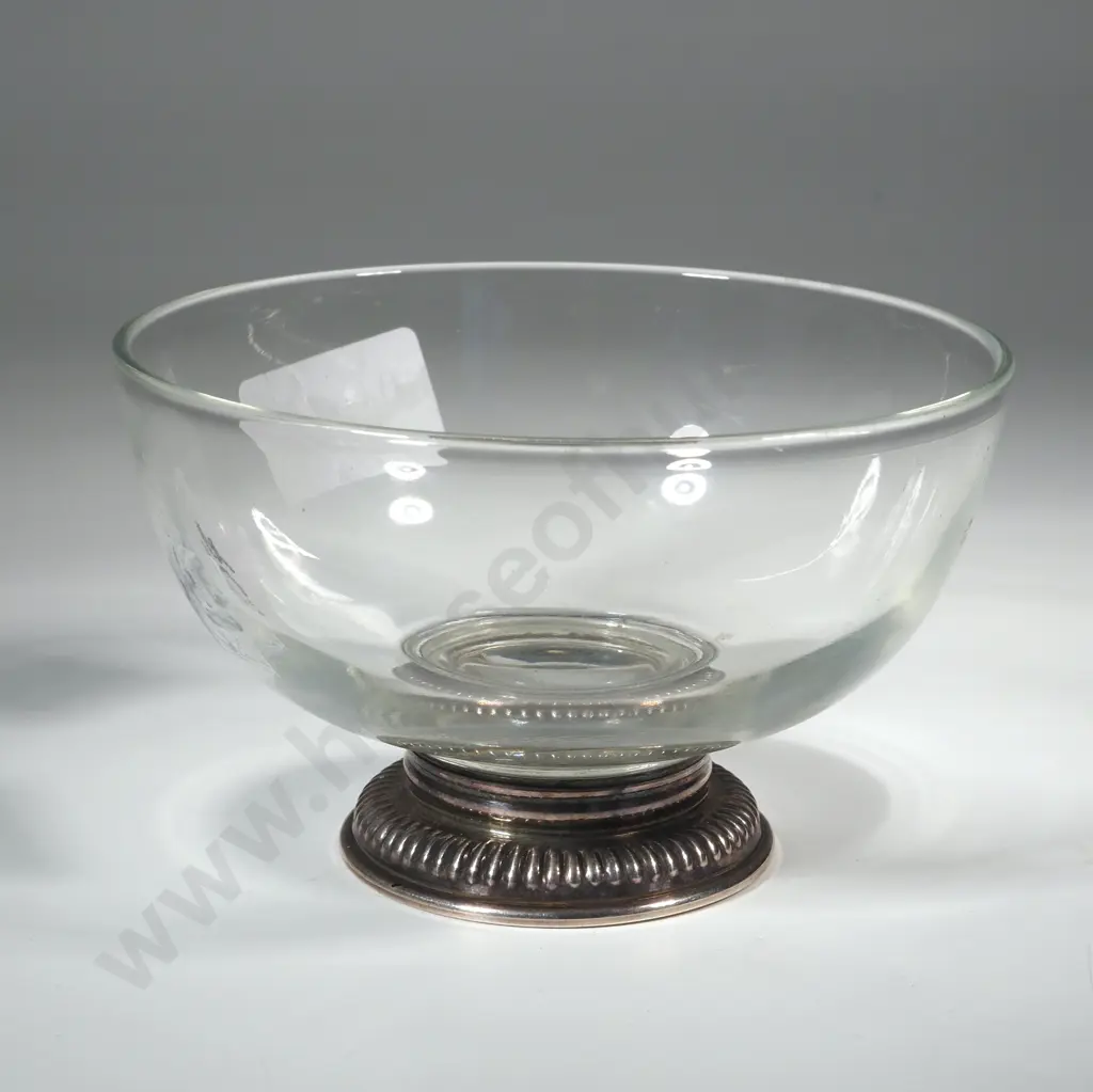 Glass Bowl With Sterling Silver Base. Stamped Frank Whiting 925  Image 1++