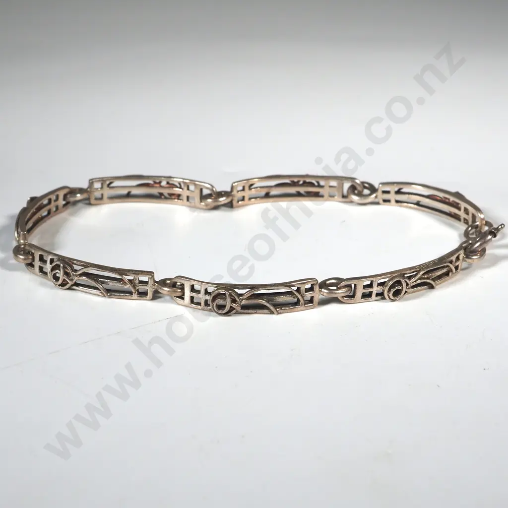 Sterling Silver Panel Bracelet Inspired By Rennie Mackintosh  Image 1++
