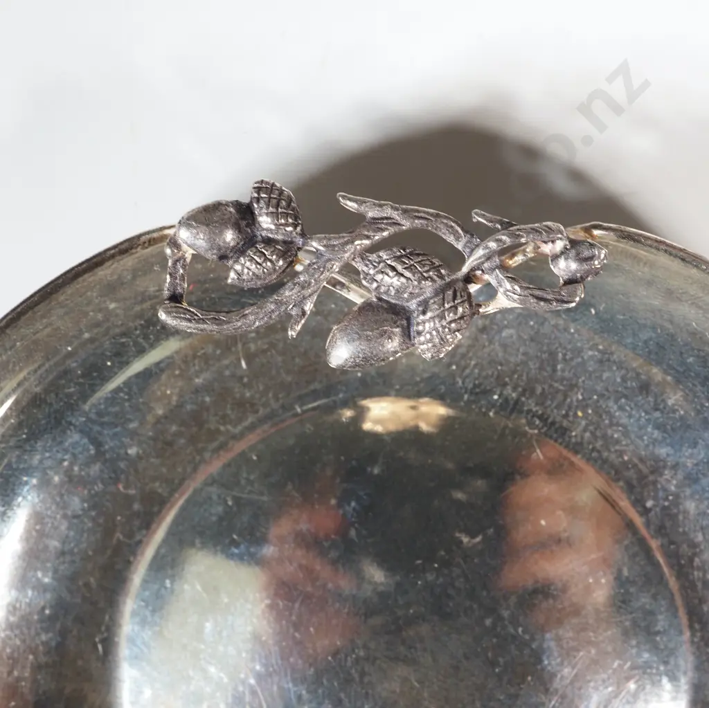 Ioabbidis Sterling Silver Dish With Acorn Rim Image 1++