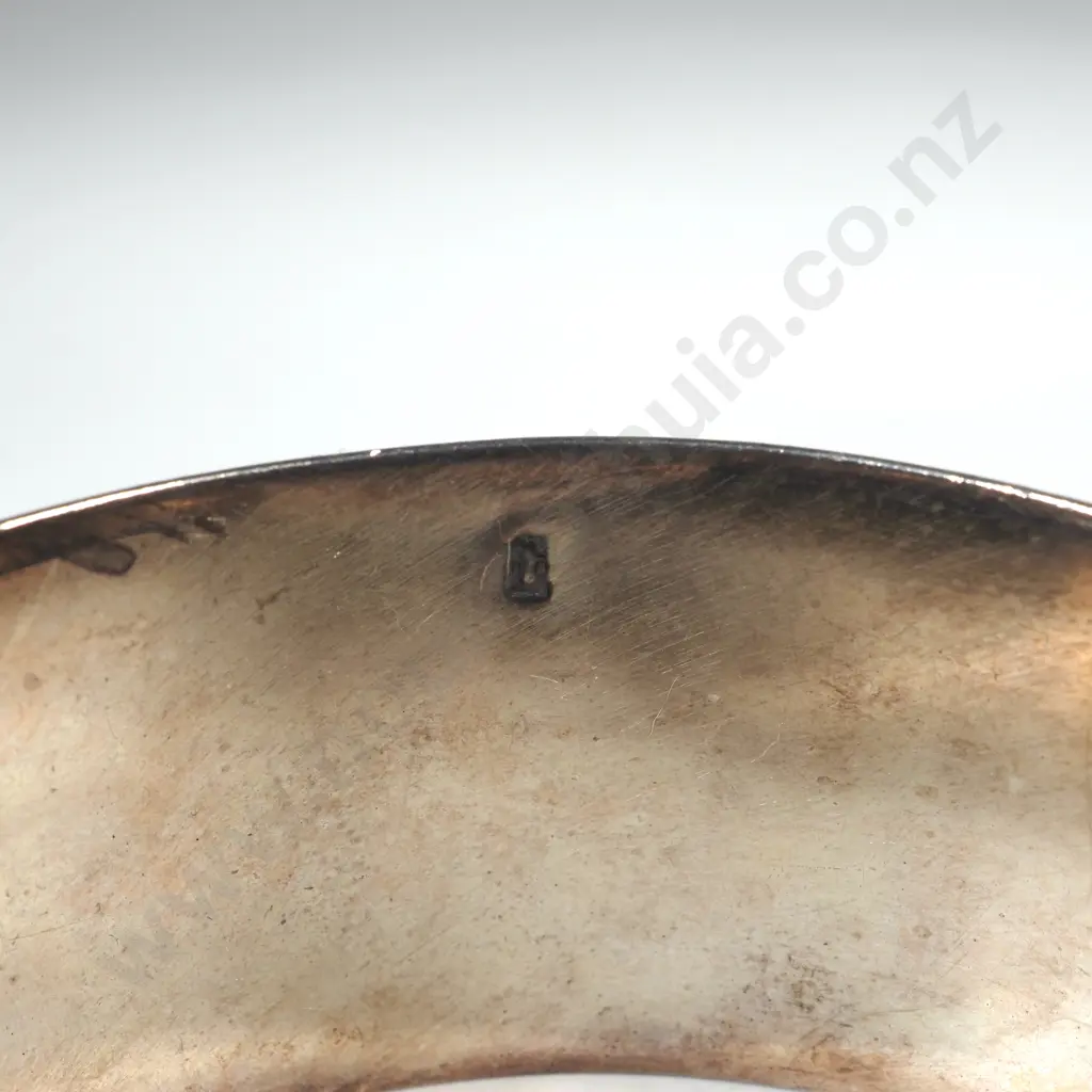 Sterling Silver Cuff Bracelet with Plaited Decoration.  Image 1++