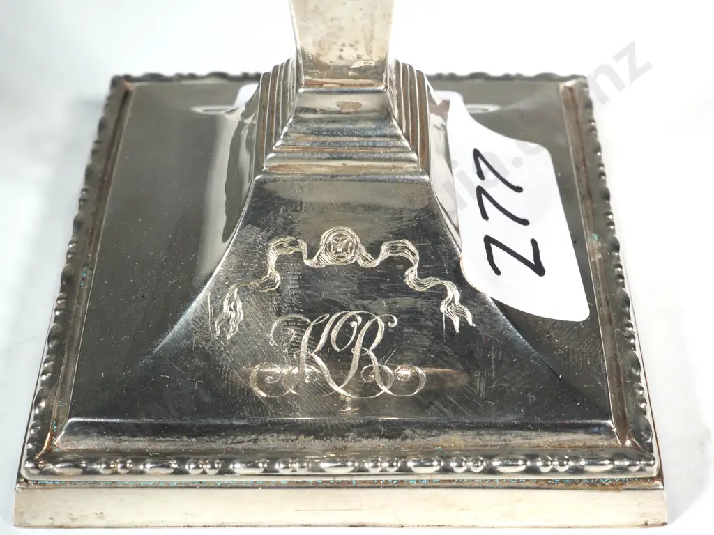 Sterling Silver Adam Style Candlestick Image 1++