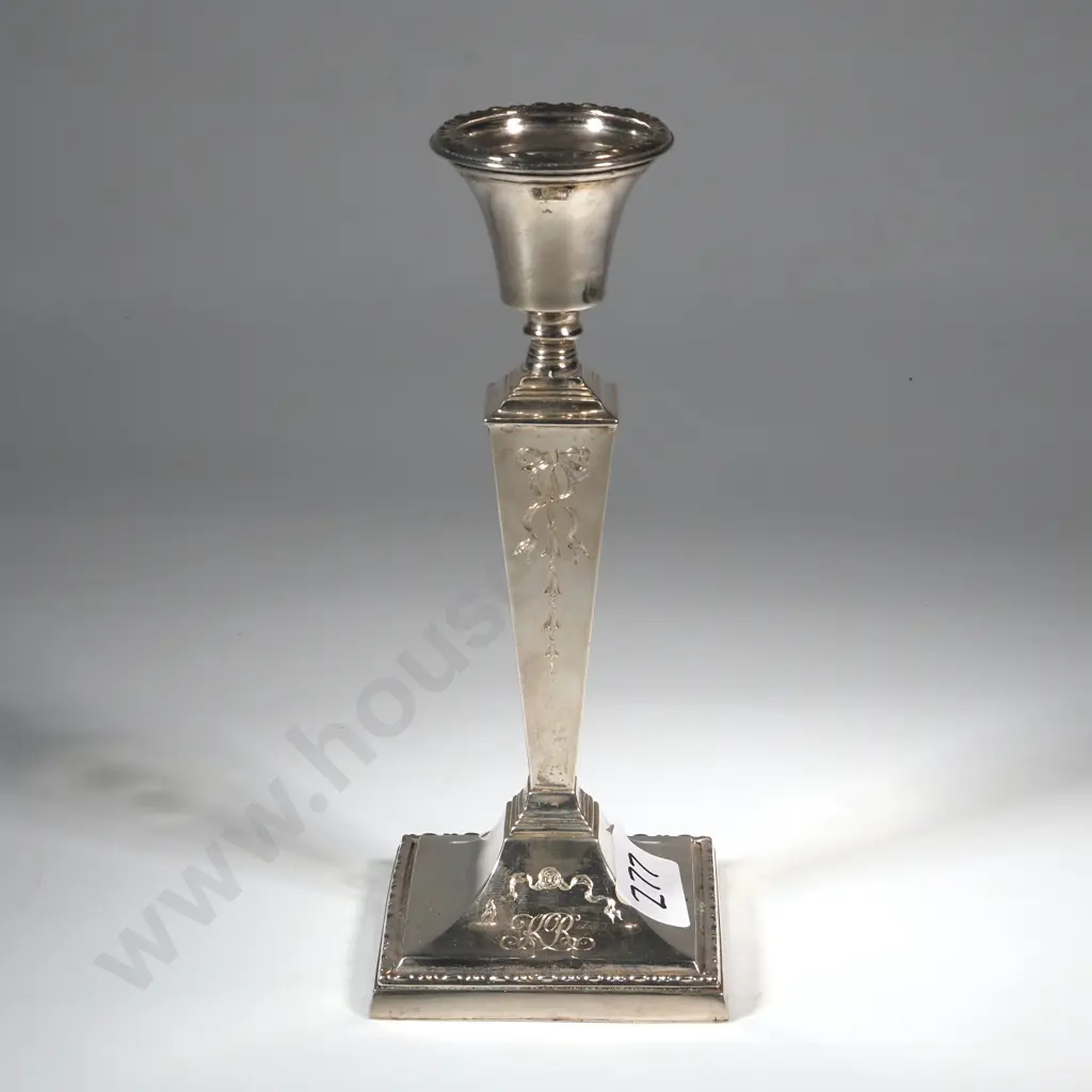 Sterling Silver Adam Style Candlestick Image 1++