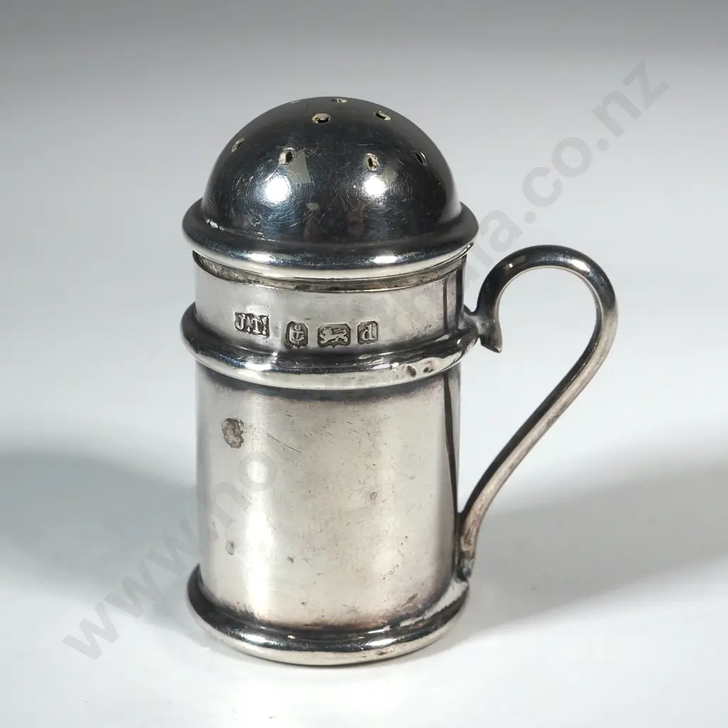 Sterling Silver Miniature Pepper Pot For Breakfast Tray. Birm 1903.  Image 1++