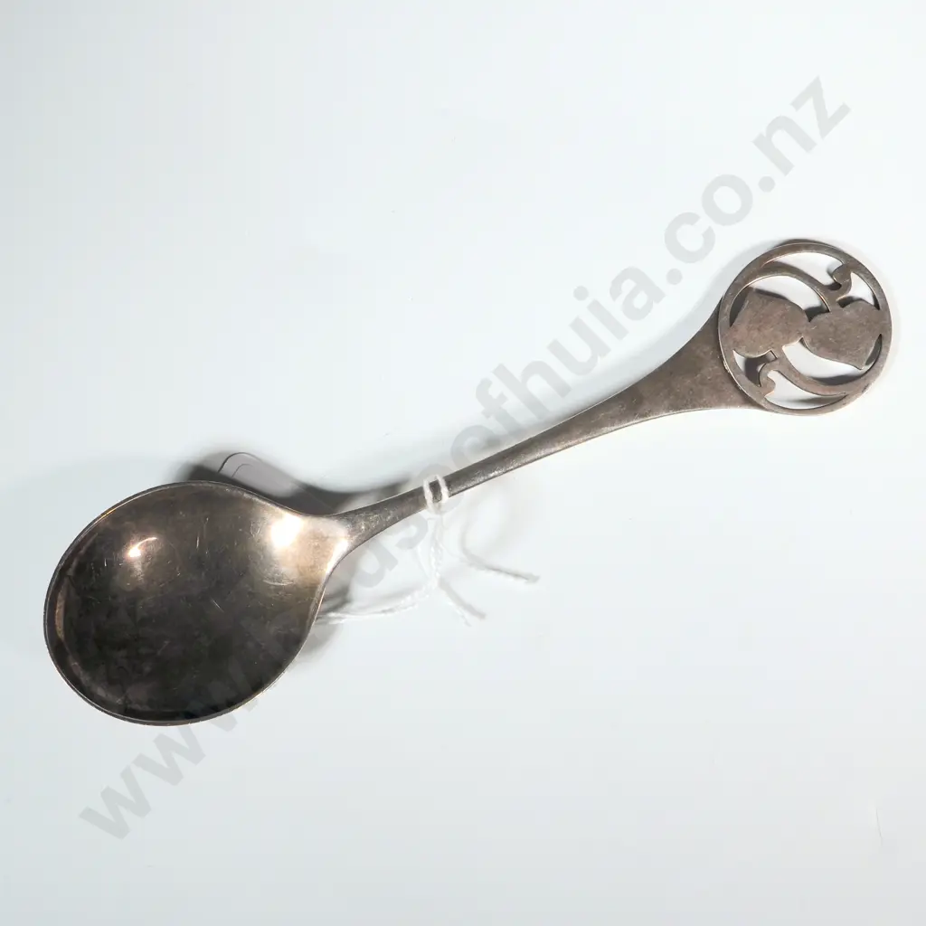 Silver Spoon With Stylized Leaves Finial In Art Nouveau Style. Marked 90. Possibly Danish  Image 1++