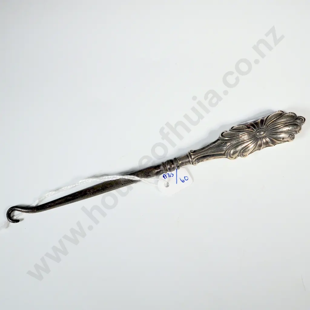 Sterling Silver Boot Hook With Sunflower Handle. Birm 1909 Image 1++