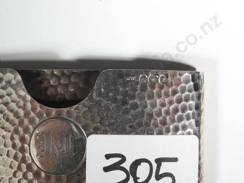 Sterling Silver Hammered Card Case Image 1++