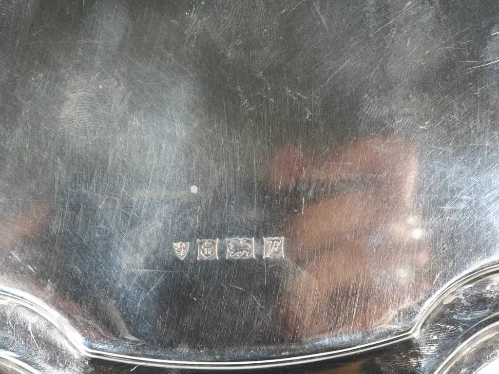 Sterling Silver Salver With Pie.Crust Edge On Four Scroll Feet. Inscribed. Birm 1955 JB Chatterley & Sons Ltd Image 1++