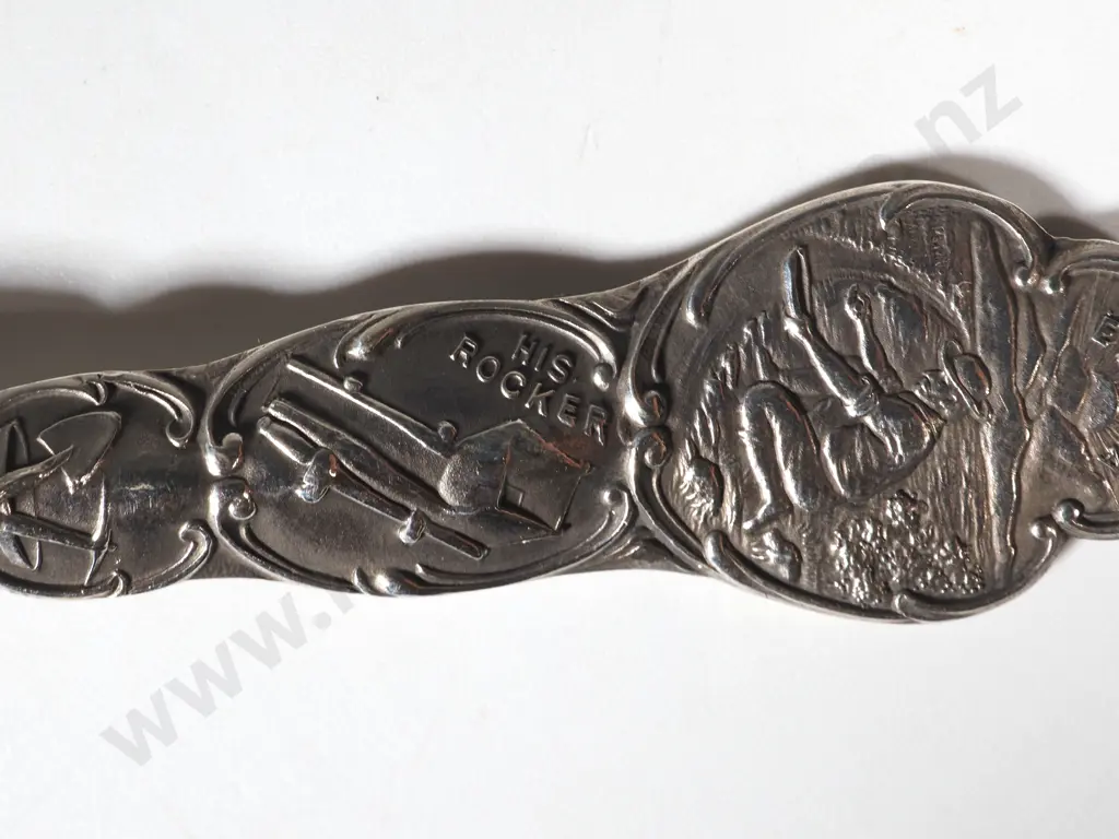 Sterling Silver Engraved Commemorative Mining Spoon - 20.77 Grams Image 1++