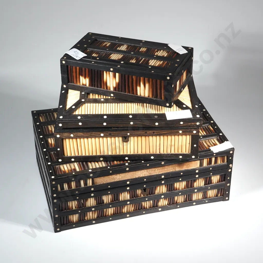 Three Porcupine Quill Trinket Boxes. Image 1++