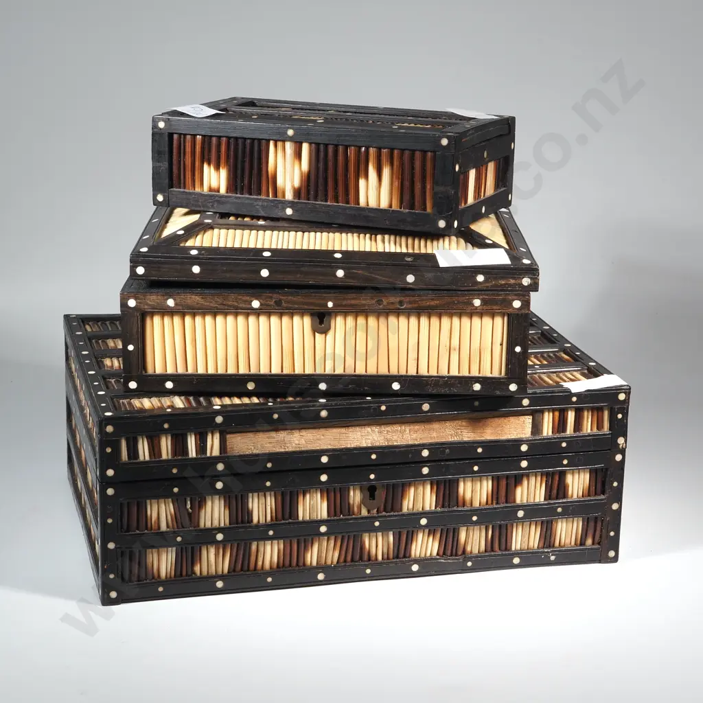 Three Porcupine Quill Trinket Boxes. Image 1++