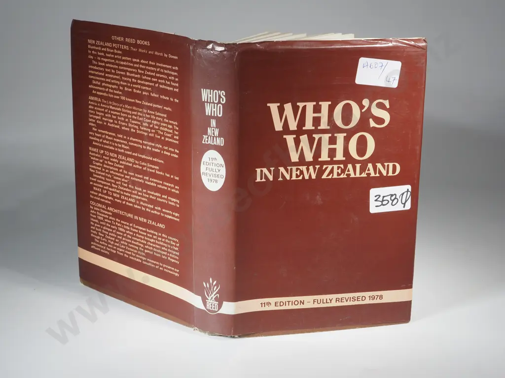 Traue, J.E. 1978. Who's Who in New Zealand. A.H. & A.W. Reed Publishers. Image 1++