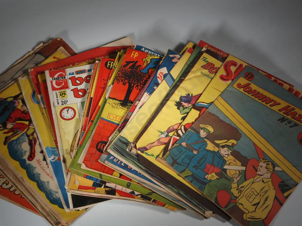 Collection Of Vintage Comics Including Big Ben Bolt, Johnny Hazard, Beetle Bailey, Captain Marvel Junior  Image 1++