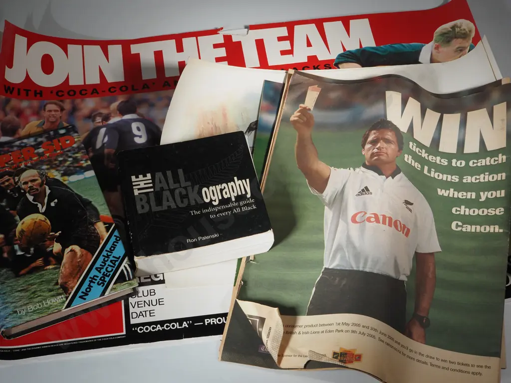Collection Of NZ Rugby Paraphenalia Including The All Blackography & Super Sid, The Story Of A Great All Black  Image 1++