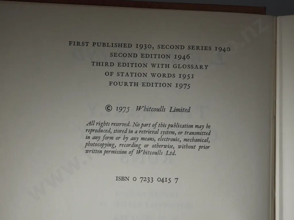Ackland, L.G.D. 1975. The Early Canterbury Runs. Whitcoulls Publishers. Image 1++