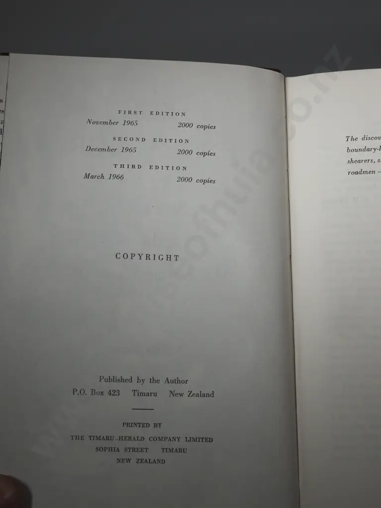 Vance, William. 1965. High Endeavour. The Story ofThe MacKenzie Country. Image 1++