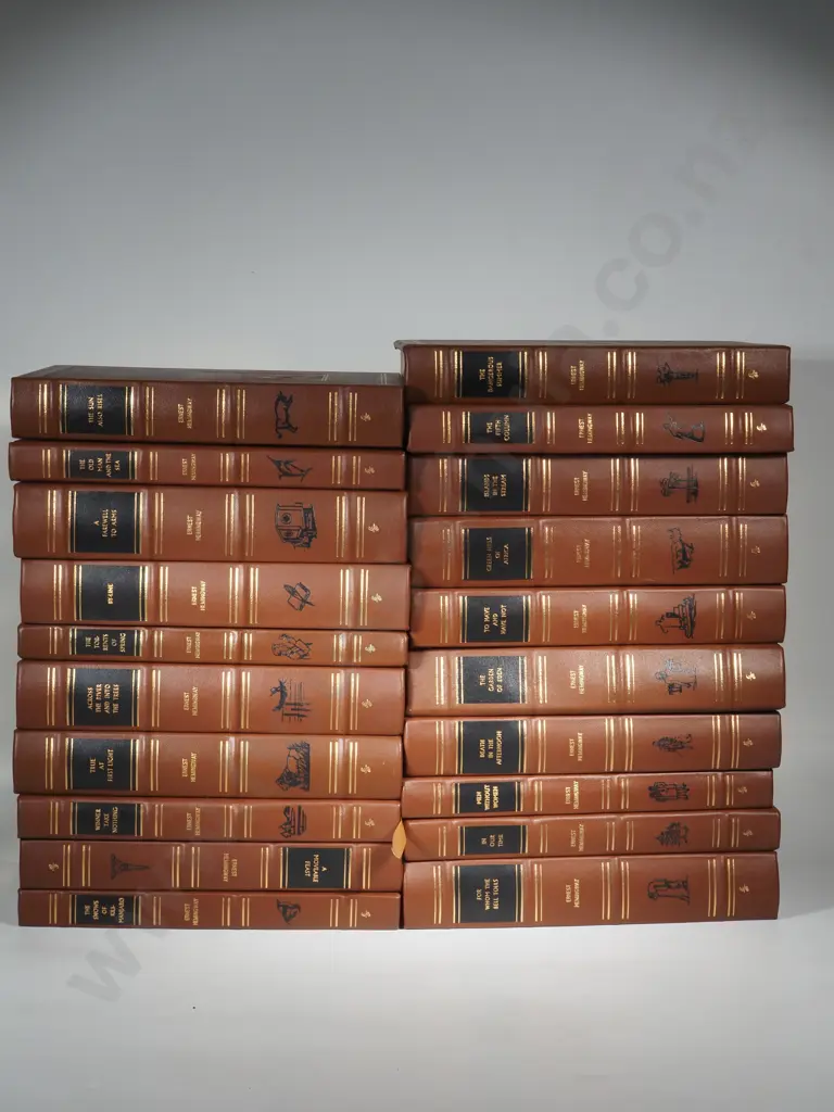 Easton Press "The Complete Works of Ernest Hemingway" Limited Edition, Leather Bound 20-Vol Complete Matching Set Image 1++