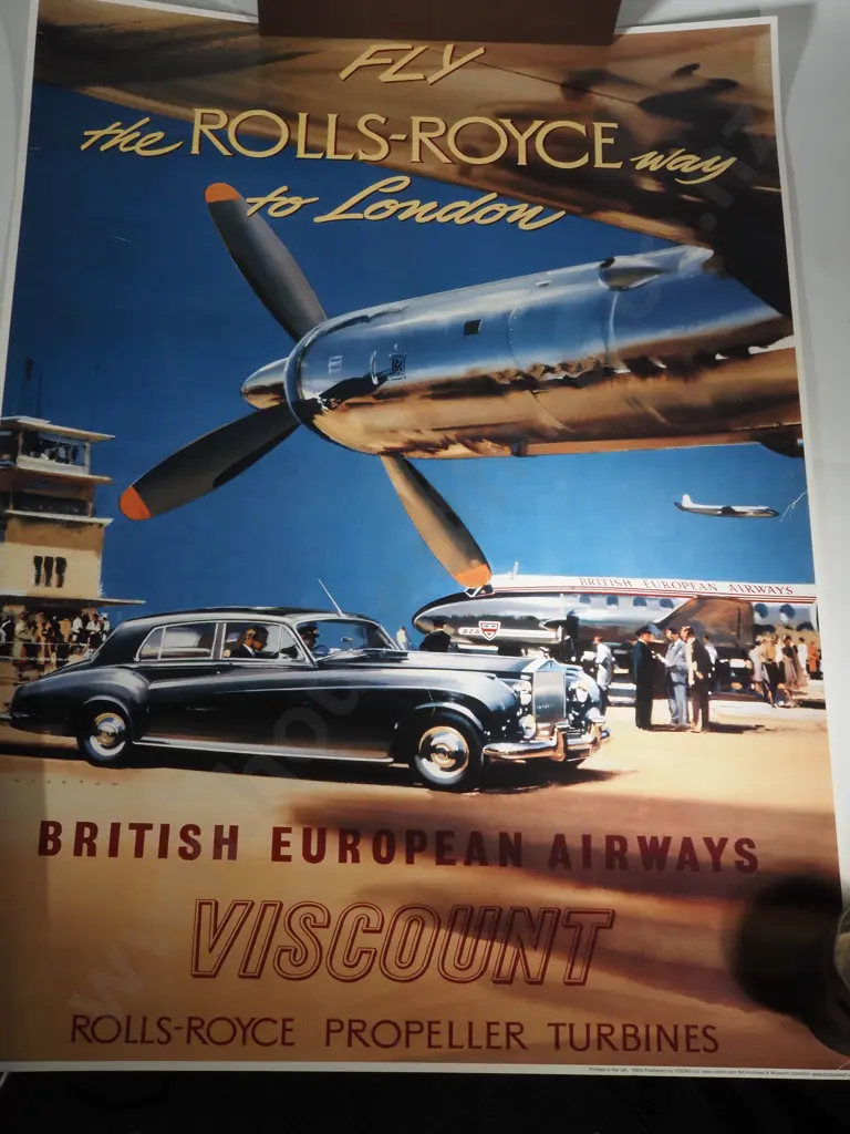 Vintage Style Poster Advertising Bull Fighting & Another Advertising BEA Airways - Fly the Rolls Royce Way To London. Image 1++