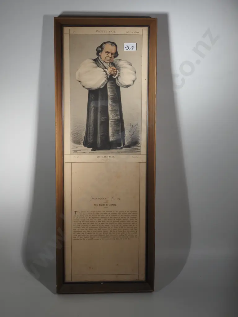 Colour Litho Print of The Bishop of Oxford "Not A Brawler", 24 July 1869. Humorous. Image 1++