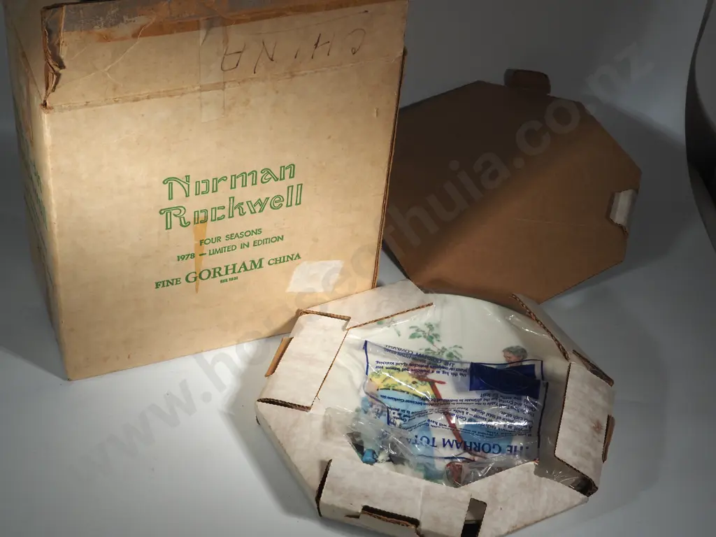 Four Vintage Norman Rockwell Gorham- Four Seasons 1978 Series Plates Image 1++