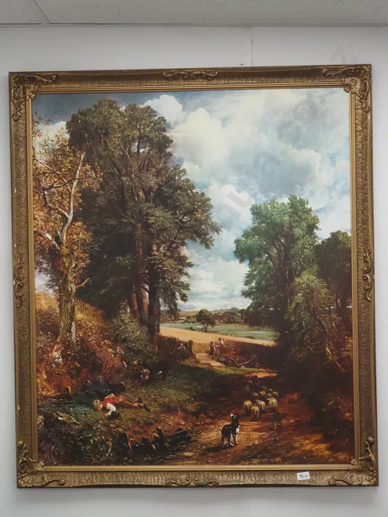 Vintage Gilt Framed Print By Constable Titled " The Cornfield" Image 1++