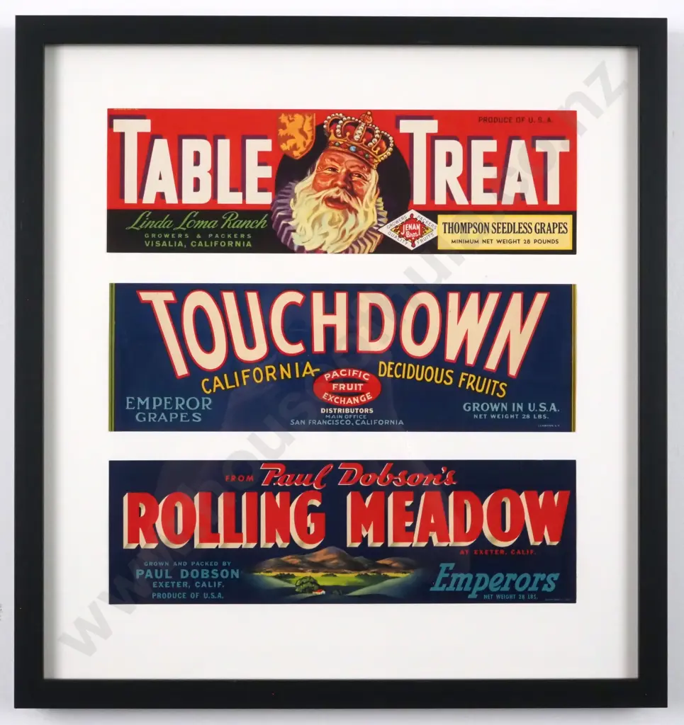 Vintage 1920s -1940s Vintage Fruit Crate Labels. Authentic Lithographs/Originals. Image 1++