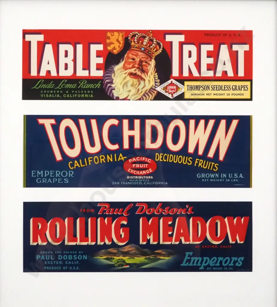 Vintage 1920s -1940s Vintage Fruit Crate Labels. Authentic Lithographs/Originals. Image 1++