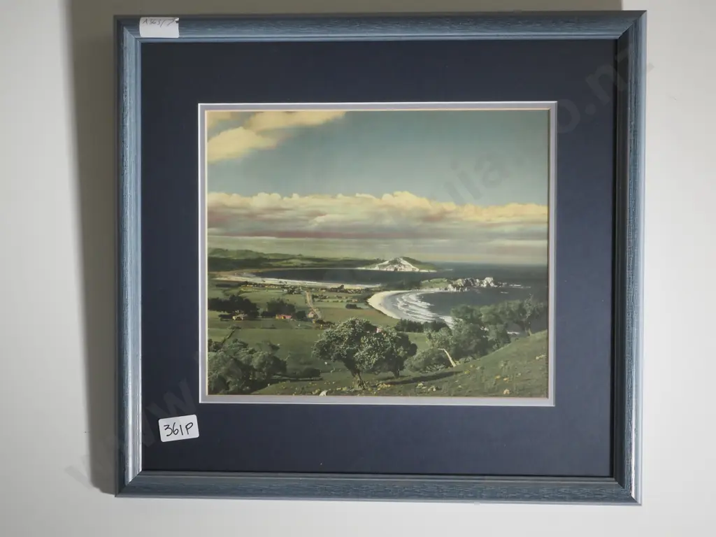 Framed photograph P\Farmland & Sea Landscape Image 1++