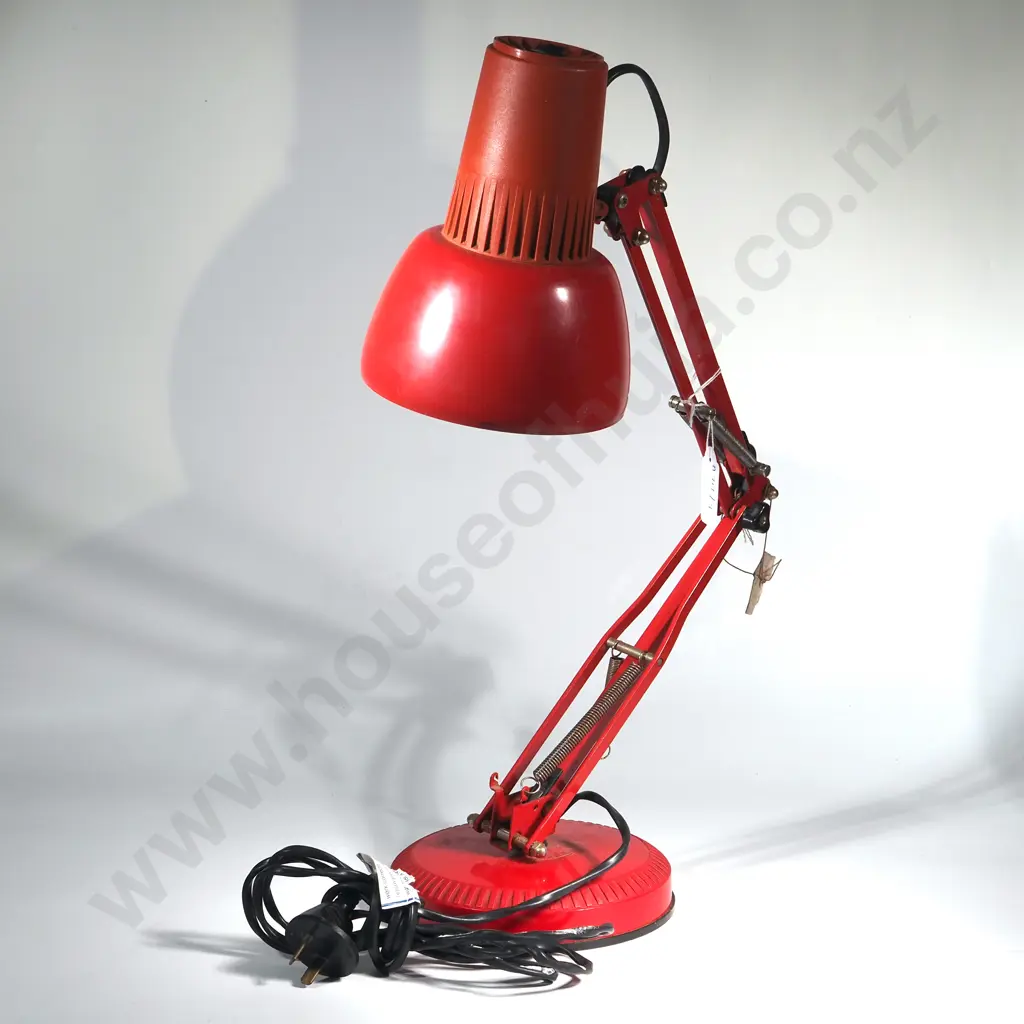 Red Anglepoise Lamp - Supereflux Equipoise Model C Lamp Made In NZ Image 1++
