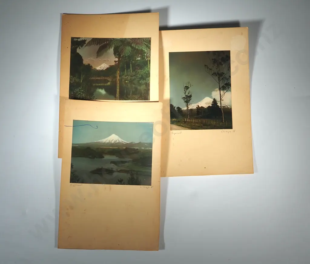 Three  Coloured. Early Photographs Of Mount Egmont  Image 1++