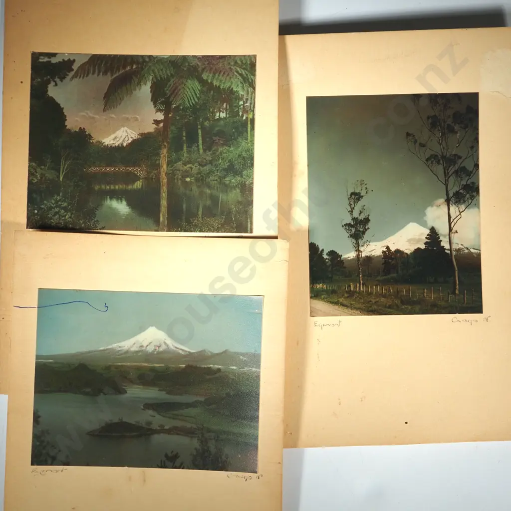 Three  Coloured. Early Photographs Of Mount Egmont  Image 1++