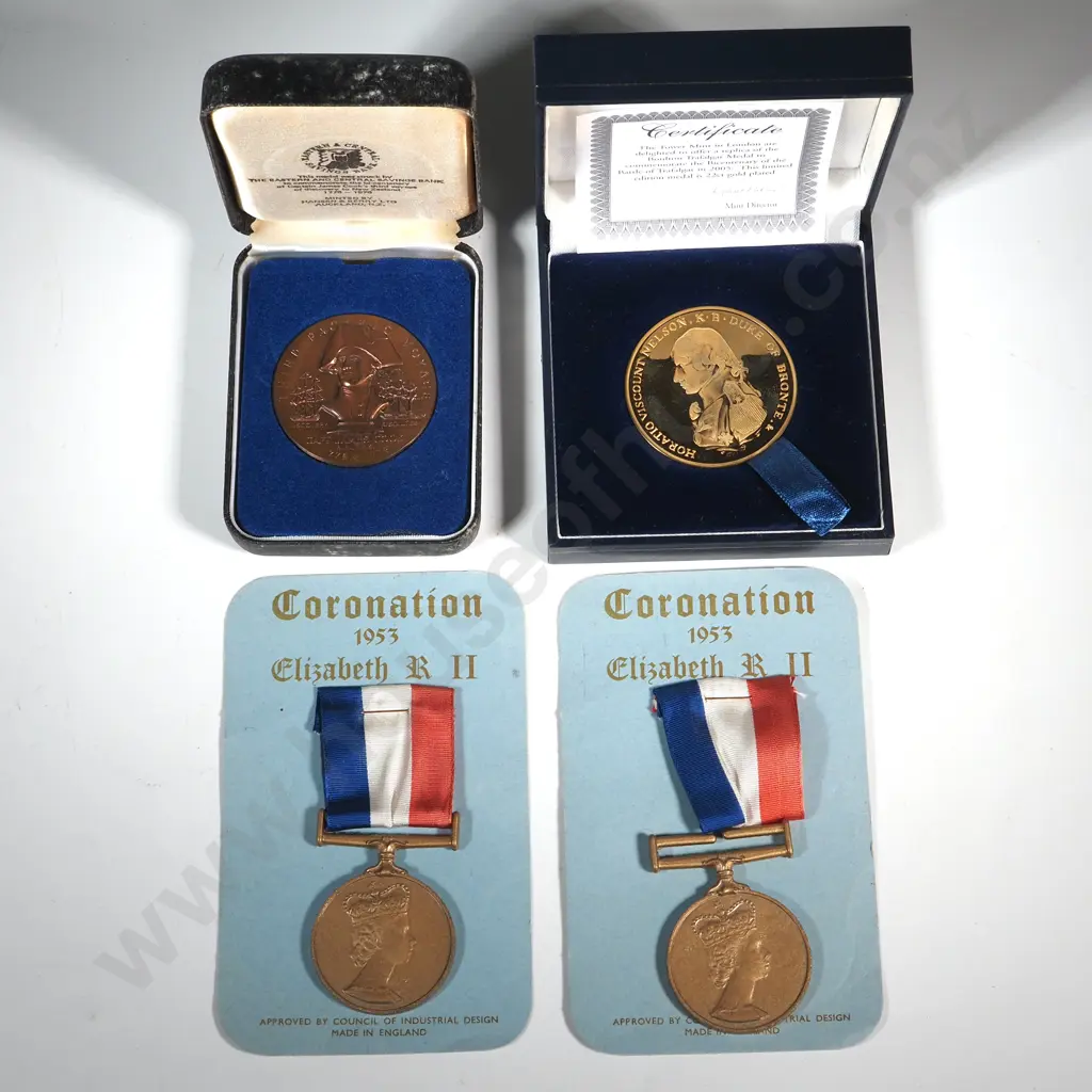 Assorted Commemorative Medals - Two Cased & Two on Card  Image 1++