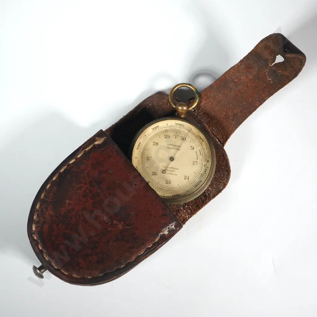 Short & Mason London Leather Cased Barometer - Untested Image 1++