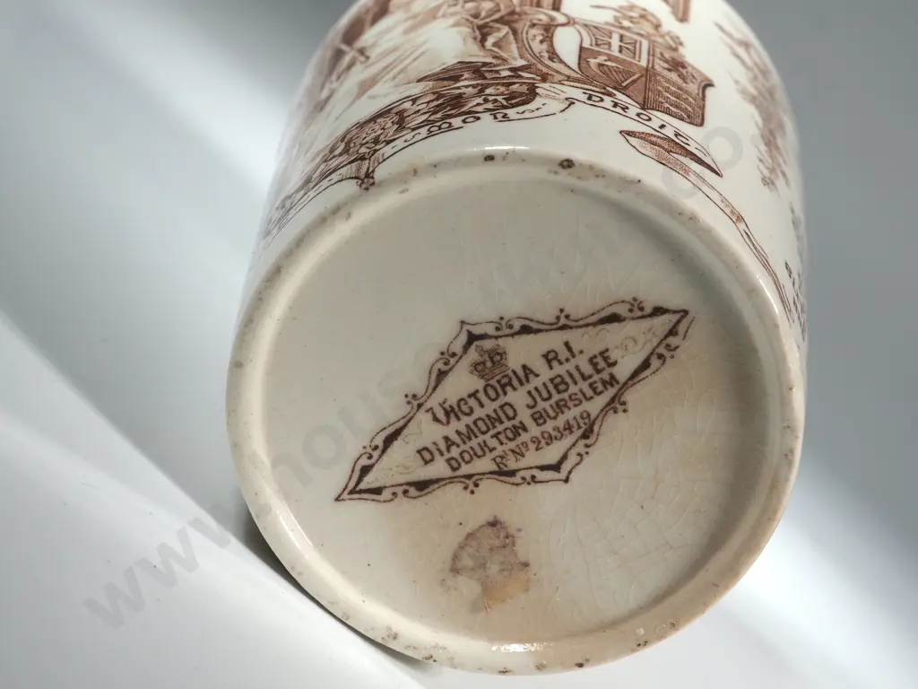 Doultan Burslem. 1897. Memorial Beaker - Queen Victoria. Image 1++