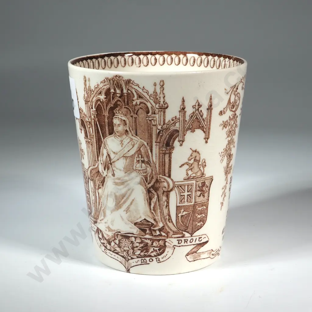 Doultan Burslem. 1897. Memorial Beaker - Queen Victoria. Image 1++