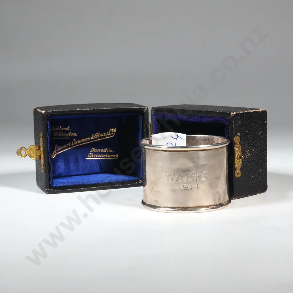 Stewart Dawson Sterling Silver Napkin Ring in Original Case. Image 1++