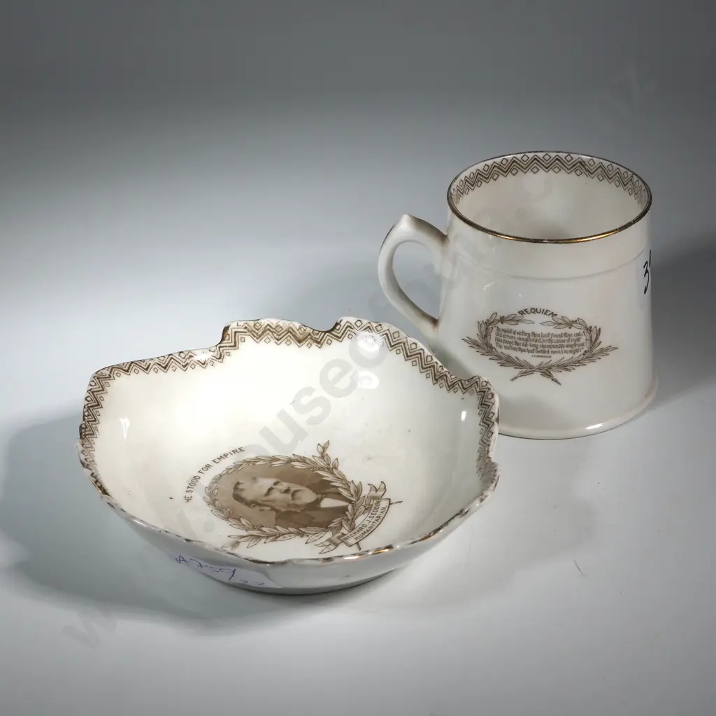 Antique Richard Seddon Royal Doulton Commemorative Mug & Trinket Dish. Image 1++