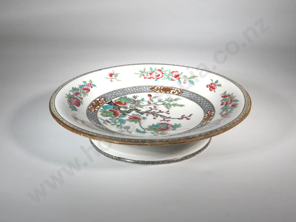Antique Imari Minton  Rectangular New Stone 1860 Floral Comport Cake Stand Image 1++