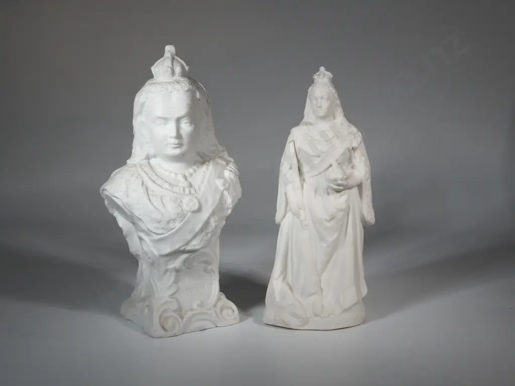 A Queen Victoria Statue & A Queen Victoria Busts - Parianware. Image 1++