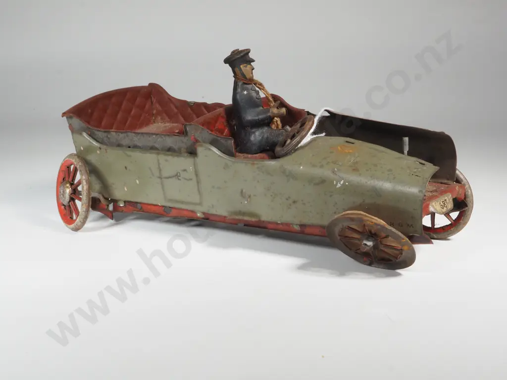 German Lehmann DR GM Patent 12th May 1903 Wind Up Toy Tin Plate Car with Driver. US Patent 2 Dec 1913. A/F Image 1++