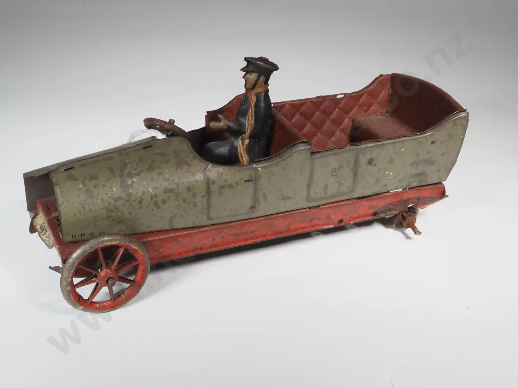 German Lehmann DR GM Patent 12th May 1903 Wind Up Toy Tin Plate Car with Driver. US Patent 2 Dec 1913. A/F Image 1++