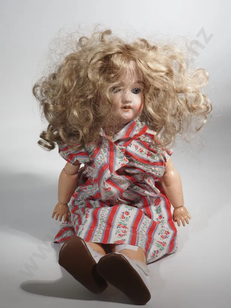 Bisque Faced Armand & Marseille Doll With Cloth Body  , Marked 390/2 Image 1++