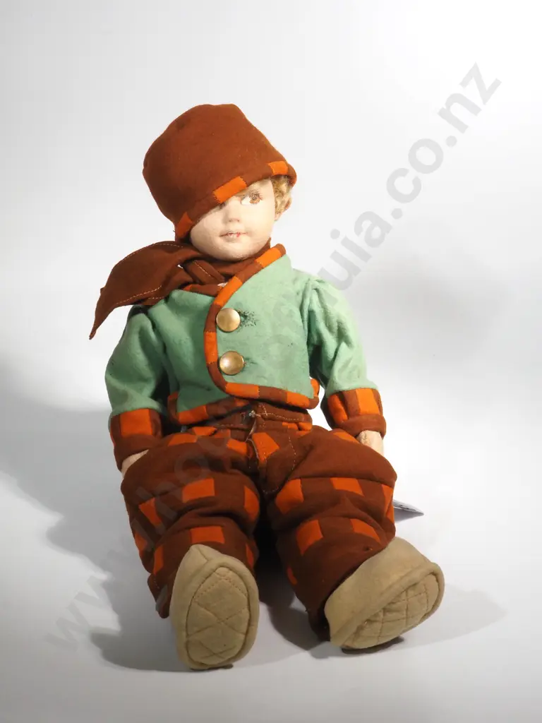 Antique 14” Lenci Felt Doll (With Lucia  Face?). Dutch Boy Image 1++