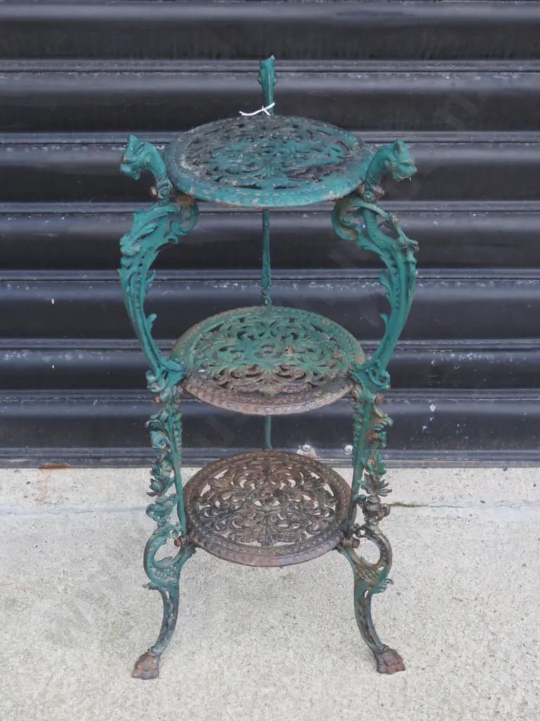 Cast Iron Three Tier Flower Pot Stand Image 1++