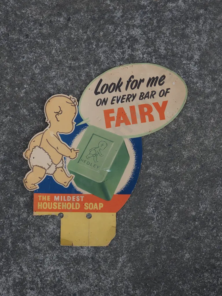 Cardboard Advertising Signed. "Look For Me In Every Bar Of Fairy" Image 1++