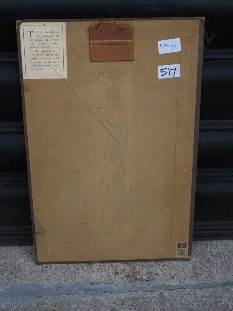 Advertising Cardboard For Bostock Shoes Depicting A Painting By Munkacsy Elbeszeles Titled "The Two Families" Image 1++