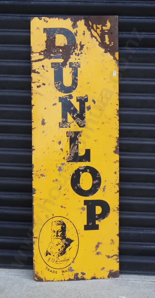 Large Enamel Dunlop Tire Sign Image 1++